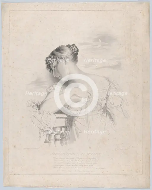 Miss O'Neill as Juliet, May 30, 1816. Creator: Frederick Christian Lewis.