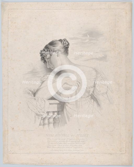 Miss O'Neill as Juliet, May 30, 1816. Creator: Frederick Christian Lewis.