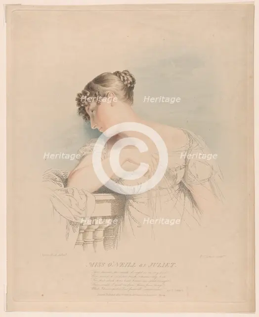 Miss O'Neill as Juliet, May 30, 1816. Creator: Frederick Christian Lewis.