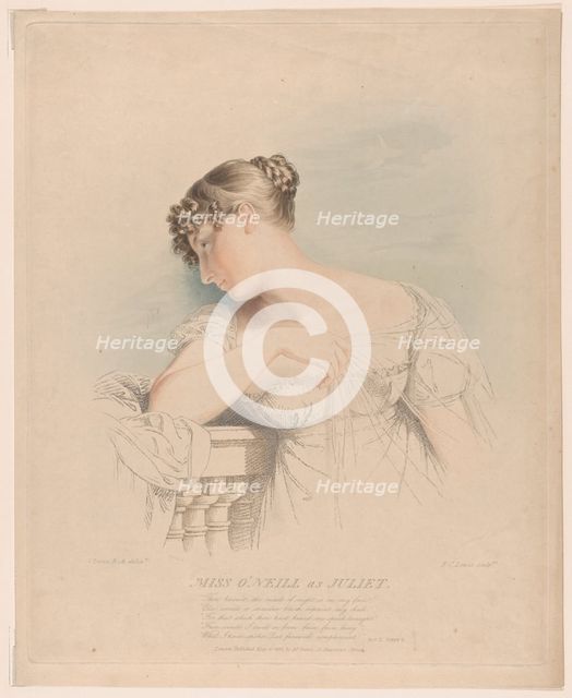 Miss O'Neill as Juliet, May 30, 1816. Creator: Frederick Christian Lewis.