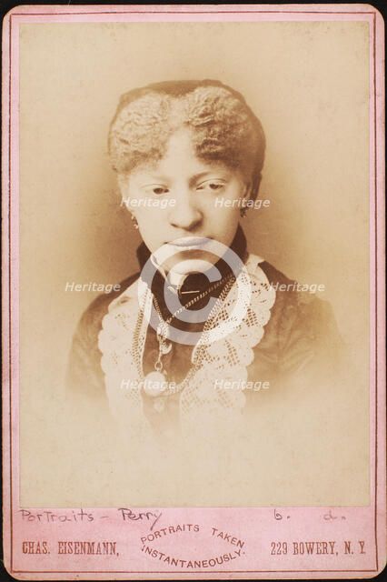 Miss Perry, colored albina, Barnum Show, c1880-c1889. Creator: Charles Eisenmann.