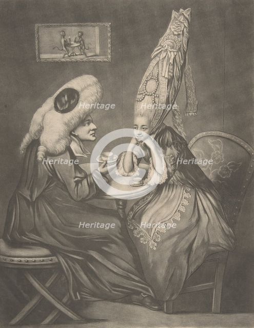 Miss Prattle Consulting Doctor Double Fee about her Pantheon Head Dress, 1772., 1772. Creator: Anon.