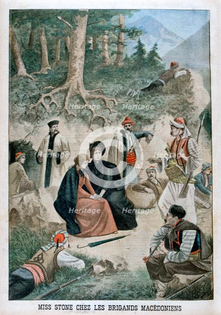 Miss Stone with the Macedonians, 1901. Artist: Unknown