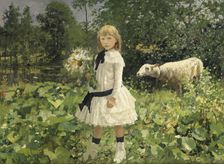 Miss Strobbe in a Park, 1884-1886. Creator: Jean Baptiste Degreef