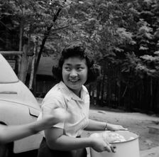 Miss Sumi Yumaguchi, Japanese dietican, Camp Ellen Marvin, Arden, New York, 1943. Creator: Gordon Parks