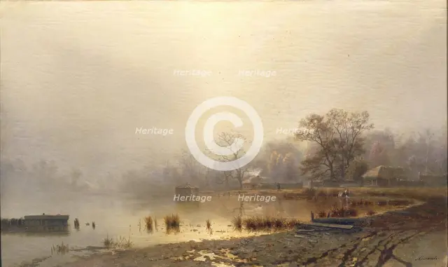 Mist. The Red Pond in Moscow in Autumn, 1871. Artist: Kamenev, Lev Lyvovich (1833-1886)