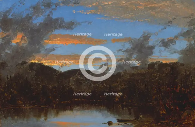 Mist Rising at Sunset in the Catskills, c. 1861. Creator: Sanford Robinson Gifford.