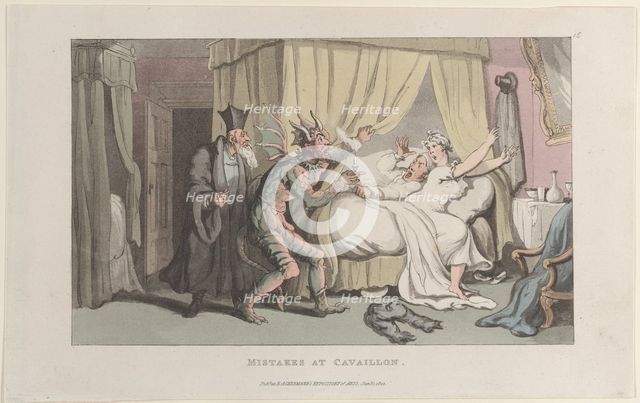 Mistakes at Cavaillon, from "Journal of Sentimental Travels in the Southern Pro..., January 1, 1822. Creator: Thomas Rowlandson.