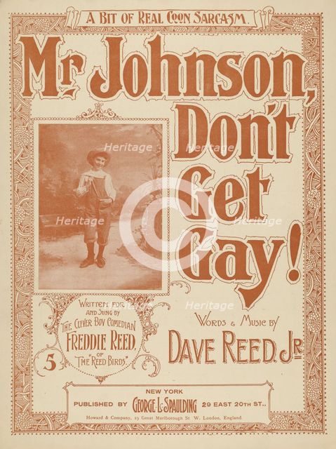 'Mister Johnson don't get gay', 1898. Creator: Unknown.