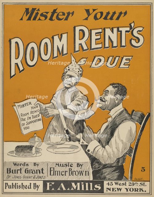 'Mister your room rent's due', 1898. Creator: Unknown.