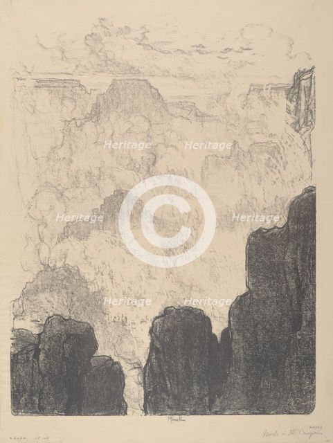 Mists in the Canyon, No.II, 1912. Creator: Joseph Pennell.