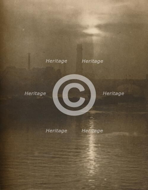 'Mists of a London Evening on the Surrey Shore By Waterloo Bridge', c1935. Creator: Huson.