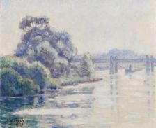 Misty Morning on a River, 1929. Creator: Alfred William Finch