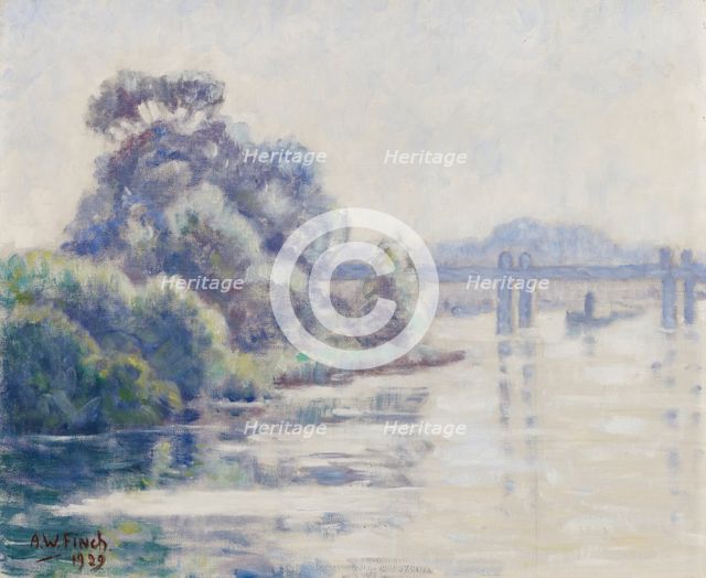 Misty Morning on a River, 1929. Creator: Alfred William Finch.