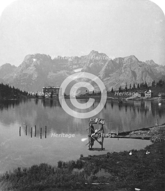 Misurina Lake, Sorapiss Peaks and the Dolomites, Italy, c1900.Artist: Wurthle & Sons