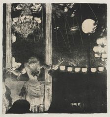 Mlle Bécat at the Café des Ambassadeurs, 1877-1878. Creator: Edgar Degas (French, 1834-1917)