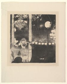Mlle Bécat at the Café des Ambassadeurs, Paris, 1877-78. Creator: Edgar Degas