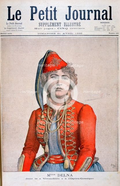 Mlle Delna, portraying a vivandiere in the comic opera, 'La Vivandiere', 1895. Artist: Henri Meyer