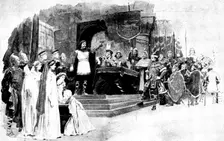 Mr. Cowen's new opera, "Harold": Duke William - Thanks for thy song, fair lady..., 1895. Creator: George Meisenbach