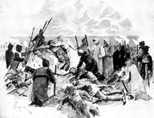 Mr. Cowen's new opera, "Harold": the discovery of Harold's body on the battlefield of Hastings, 1895 Creator: George Meisenbach