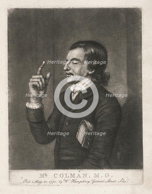 Mr Colman, a Methodist preacher, 1775. Artist: Anon