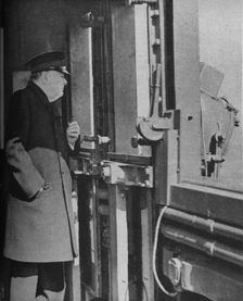 Mr. Churchill on the bridge of the warship 1943-44