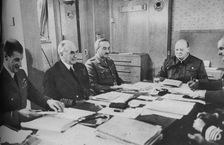 Mr Churchill at a conference on board ship 1943-1944