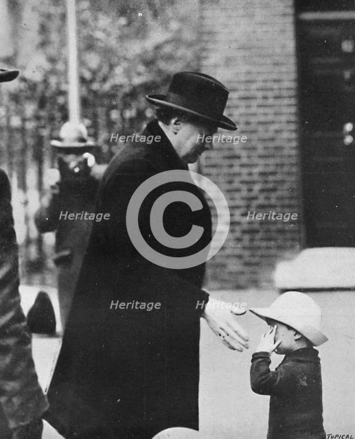 'Mr. Churchill attending a Cabinet meeting during the General Strike in 1926', 1926, (1945). Artist: Unknown.