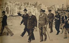 Mr. Churchill called at Malta, where he is seen with Field-Marshal Lord Gort 1943-1944