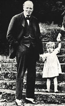 Mr. Churchill with His Daughter 1924, (1945). Creator: Unknown