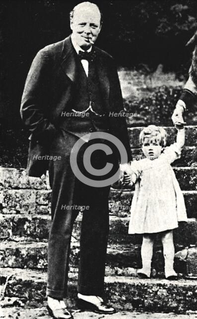 'Mr. Churchill with His Daughter', 1924, (1945). Creator: Unknown.