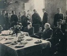 Mr. Churchill with the R.A.F." - 615 Fighter Squadron, 1940s, (1945). Creator: Unknown