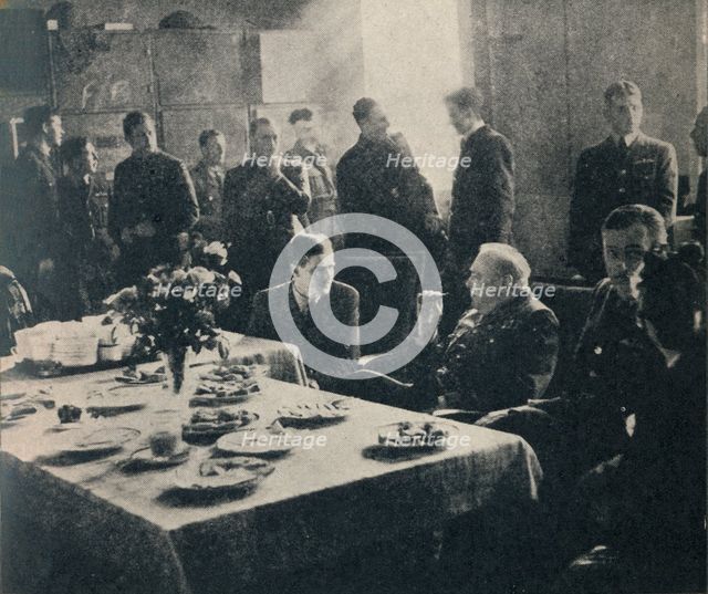'Mr. Churchill with the R.A.F." - 615 Fighter Squadron, 1940s, (1945).  Creator: Unknown.