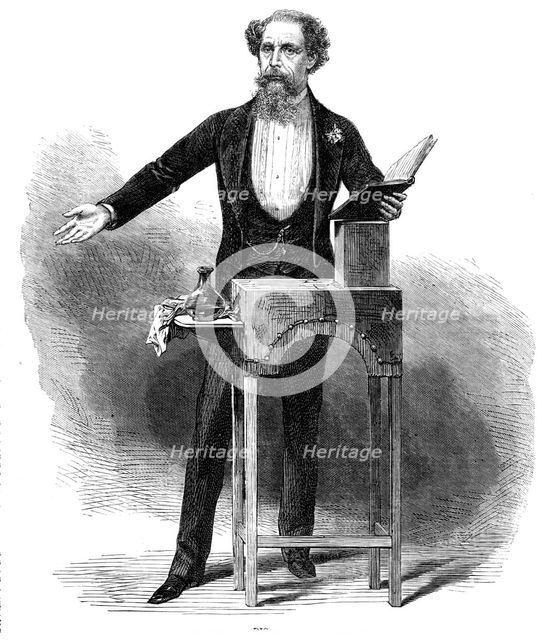 Mr. Charles Dickens's last reading, 1870. Creator: Unknown.