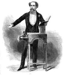 Mr. Charles Dickens's last reading, 1870. Creator: Unknown