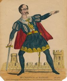 Mr. Creswick as Hamlet 1849. Creator: Unknown