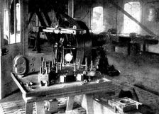 Mr. Crowden's original experimental apparatus, showing jig arranged for bolting, 1898. Creator: Unknown