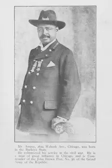 Mr. Ampey, Commander of the John Brown Post, No. 50, of the Grand Army of the Republic, 1907. Creator: Unknown