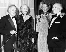 Mr and Mrs Yehudi Menuhin (1916-1999) and Mr and Mrs Louis Kentner (1905-1986), American Musicians. Creator: Sidney Harris