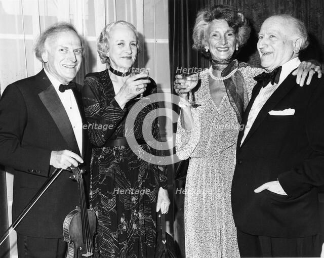 Mr and Mrs Yehudi Menuhin (1916-1999) and Mr and Mrs Louis Kentner (1905-1986), American Musicians. Artist: Sidney Harris