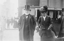 Mr. and Mrs. Andrew Carnegie on street, 1910. Creator: Bain News Service
