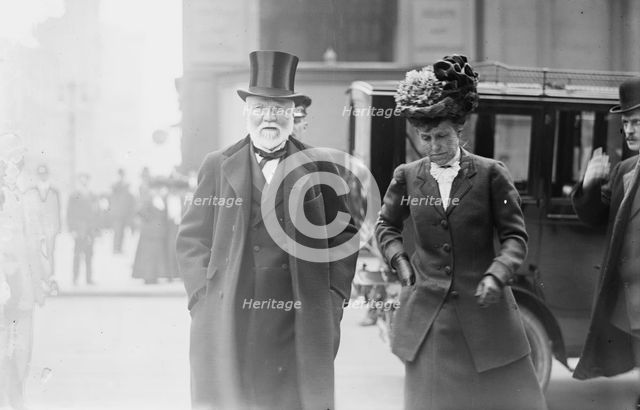 Mr. and Mrs. Andrew Carnegie on street, 1910. Creator: Bain News Service.