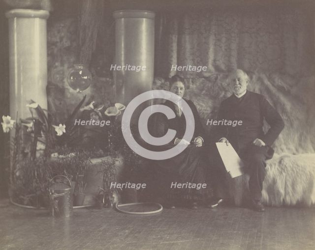 Mr. and Mrs. Charles E. Tiffany in Louis C. Tiffany's Studio, ca. 1890. Creator: George Collins Cox.