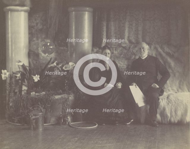 Mr. and Mrs. Charles L. Tiffany in Louis C. Tiffany's Studio, ca. 1890. Creator: George Collins Cox.