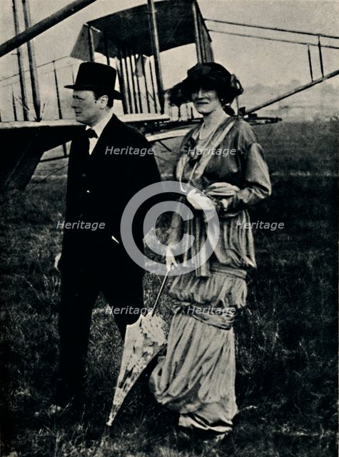 'Mr. and Mrs. Churchill at an Air-Meeting at Hendon', c1910s, (1945). Creator: Unknown.