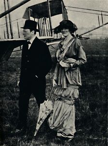 Mr. and Mrs. Churchill at an Air-Meeting at Hendon c1910s, (1945). Creator: Unknown