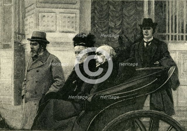 'Mr. and Mrs. Gladstone Starting for a Drive from the Chateau Thorenc, Cannes', 1898, (c1900).  Creator: Unknown.