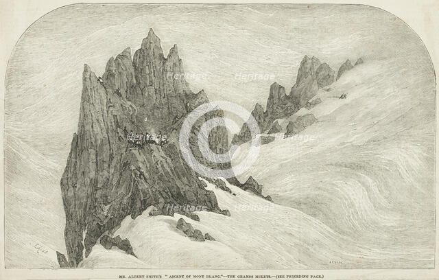 Mr. Albert Smith's "Ascent of Mont Blanc" - the Grands Mulets, 1852. Creator: Edmund Evans.