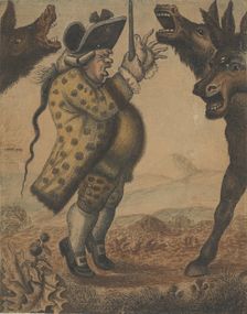 Mr. Alexander Campbell, Organist, Conducting Three Braying Asses, 1782. Creator: John Kay