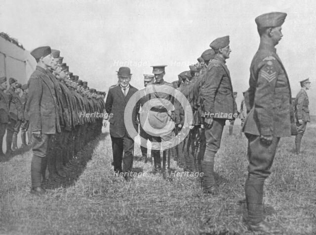 'Mr. Asquith inspecting the Royal Flying Corps', 1915. Artist: Unknown.